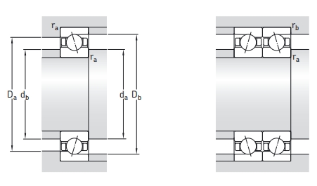 角接觸球軸承，品牌：SKF，尺寸圖2